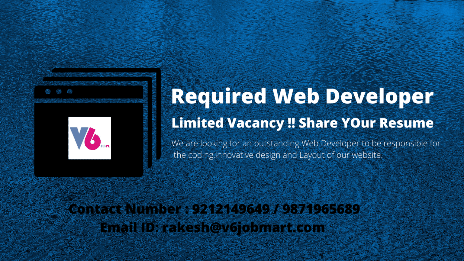 Requirement of Web Developer Urgently in Delhi