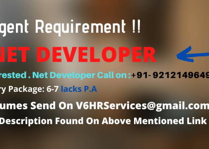 Urgent Requirement Of .Net Developer (Angular Required)