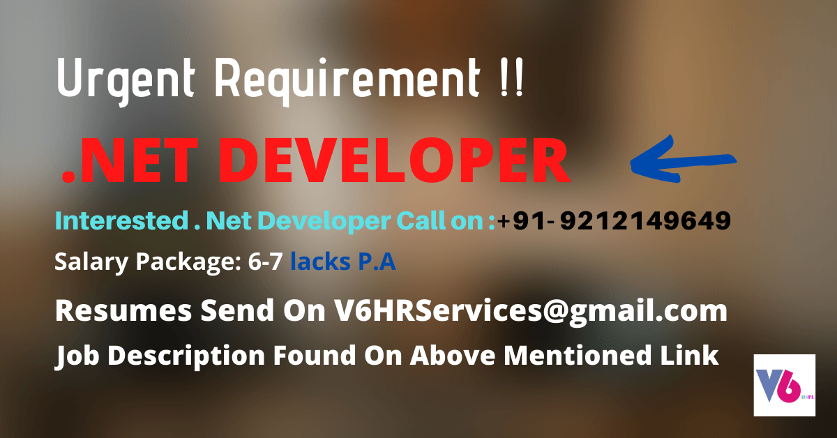 Urgent Requirement Of .Net Developer (Angular Required)